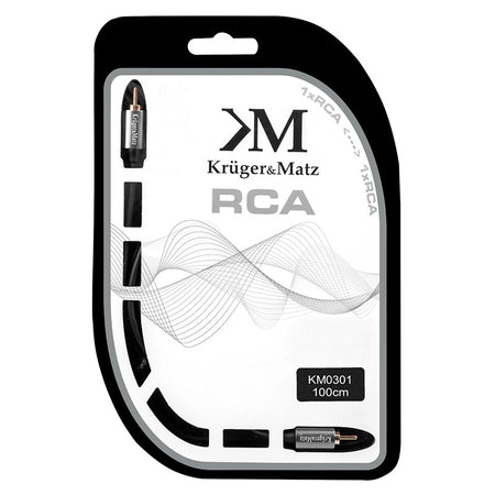 Cablu audio cu conectori 1 x RCA tată - 1 x RCA tată de 1 m Kruger Matz KM0301