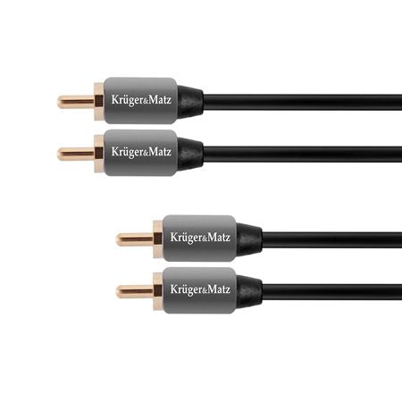 Cablu audio 2 RCA la 2 RCA 0.5 m pentru stereo Kruger Matz KM0303