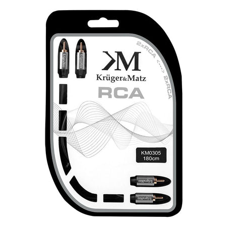 Cablu 2 x RCA tată la 2 x RCA tată de 1,8 m Kruger Matz KM0305