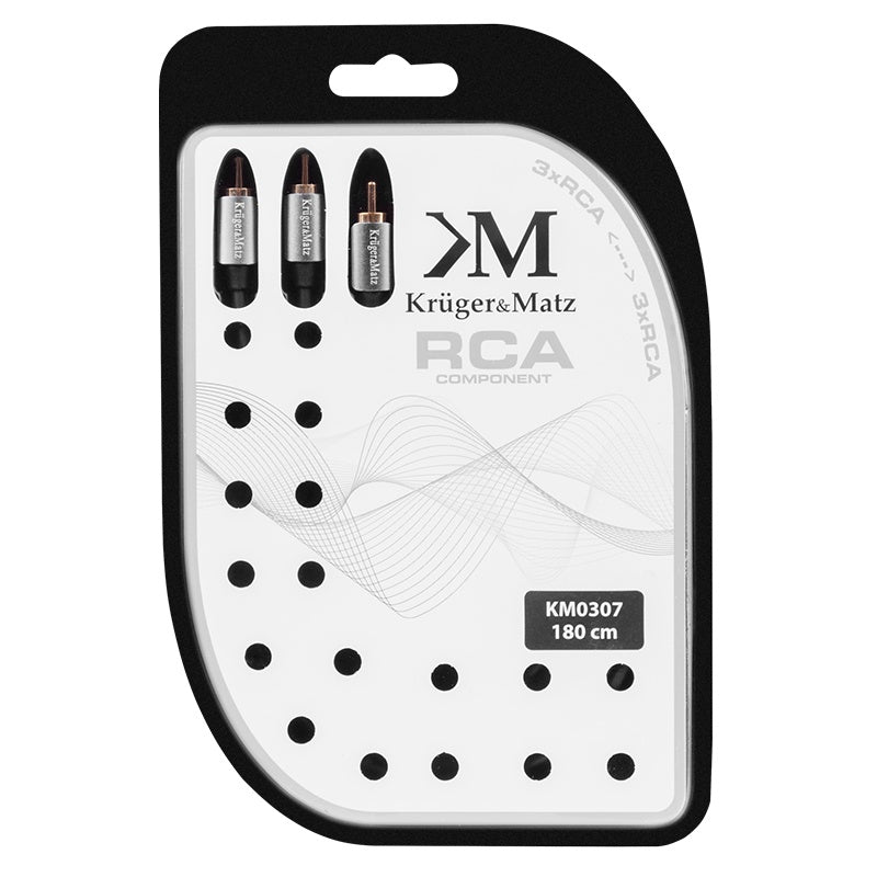 Cablu 3 x RCA tată - 3 x RCA tată de 1,8 m Kruger Matz KM0307
