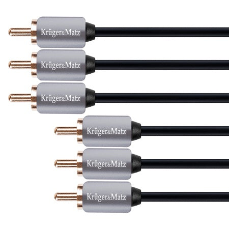 Cablu 3RCA la 3RCA, 3 m, audio-video, Kruger Matz KM0308