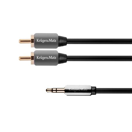 Cablu audio jack stereo 3,5 mm tată la 2 x RCA tată de 1 m Kruger Matz KM0309
