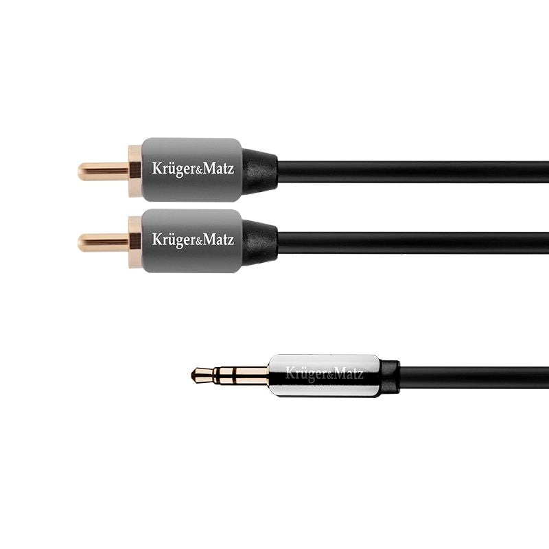 Cablu audio jack stereo 3,5 mm tată la 2 x RCA tată de 1 m Kruger Matz KM0309