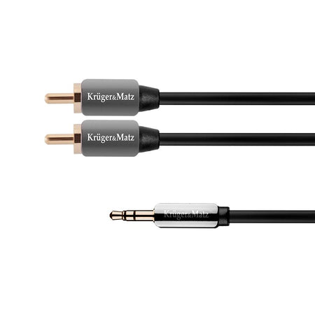 Cablu audio jack stereo 3,5 mm tată la 2 x RCA tată de 1 m Kruger Matz KM0309