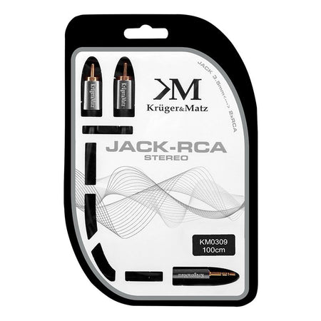 Cablu audio jack stereo 3,5 mm tată la 2 x RCA tată de 1 m Kruger Matz KM0309