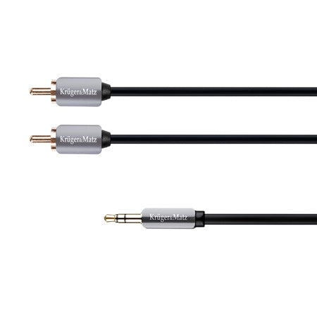 Cablu audio jack stereo tată 3,5 mm la 2 x RCA tată de 3 m Kruger Matz KM0311