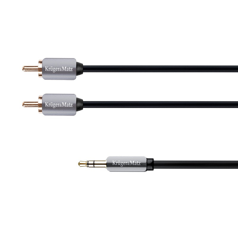 Cablu audio jack stereo tată 3,5 mm la 2 x RCA tată de 3 m Kruger Matz KM0311