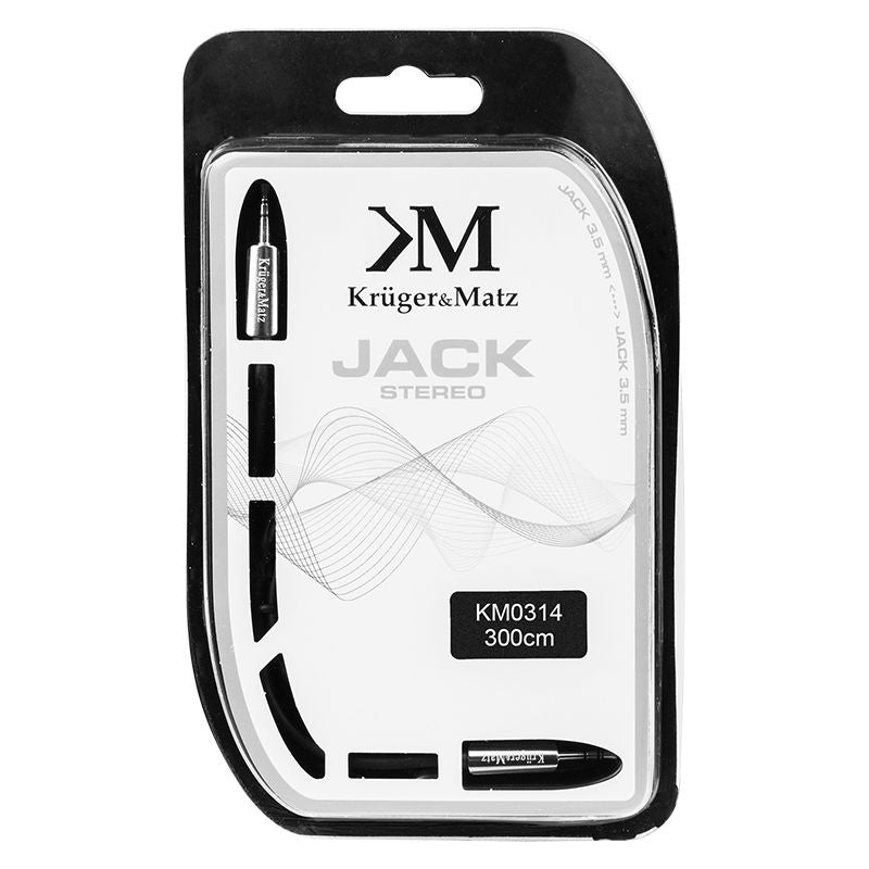 Cablu audio jack stereo tată-tată 3,5 mm de 3 m Kruger Matz KM0314