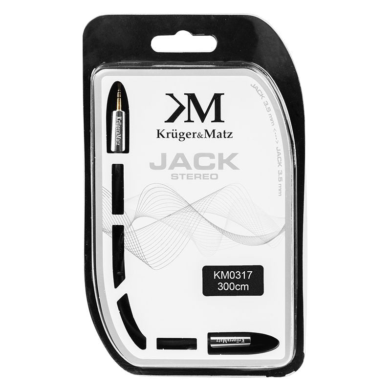 Cablu prelungitor jack stereo mamă - tată 3,5 mm de 3 m Kruger Matz KM0317