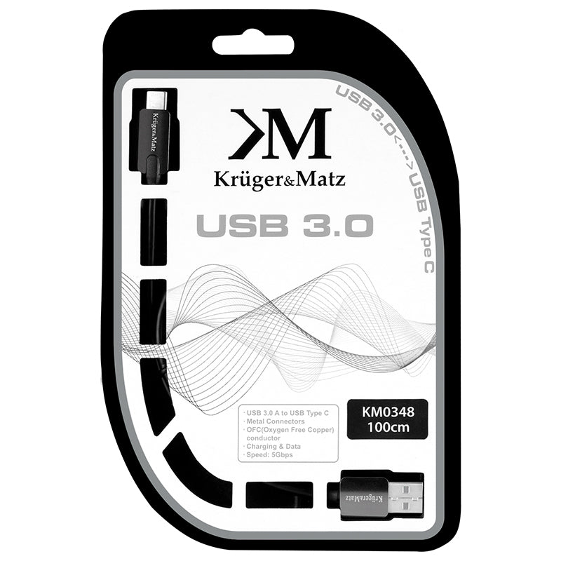 Cablu USB 3.0 tip A la USB tip C de 1 m cu transfer de 5 Gbps Kruger Matz KM0348