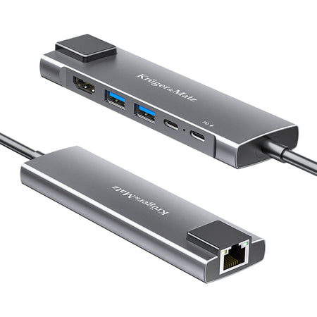 Adaptor hub USB Tip-C cu HDMI, 2× USB 3.0, USB-C și RJ45 Kruger Matz KM0391.2