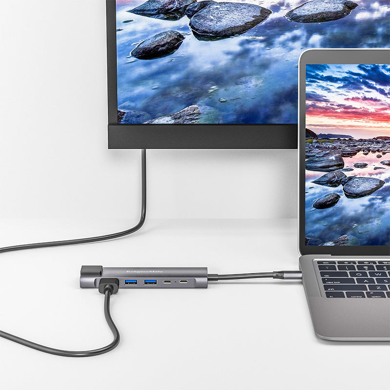 Adaptor hub USB Tip-C cu HDMI, 2× USB 3.0, USB-C și RJ45 Kruger Matz KM0391.2