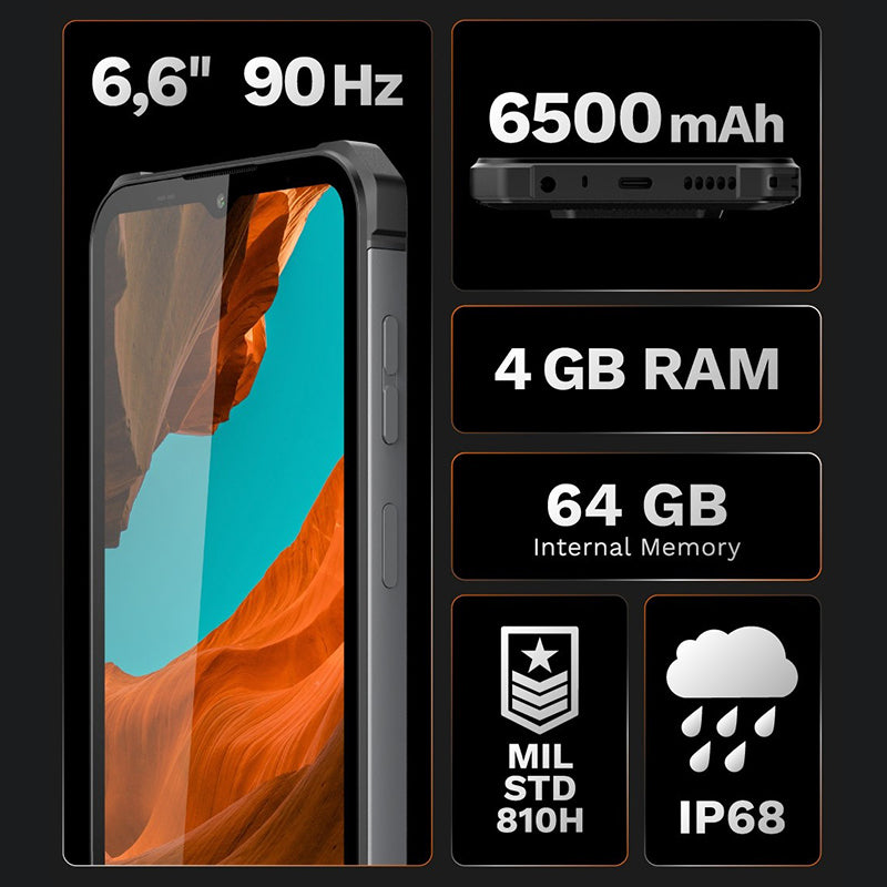 Smartphone Drive 11 rezistent IP68 cu ecran IPS de 6,56 inci la 90 Hz și baterie de 6500 mAh Kruger Matz KM05006