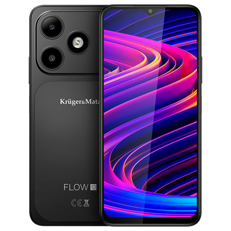 Smartphone Flow 12 cu ecran de 6,56 inch, 4 GB RAM și 64 GB memorie, negru Kruger Matz KM05007-B