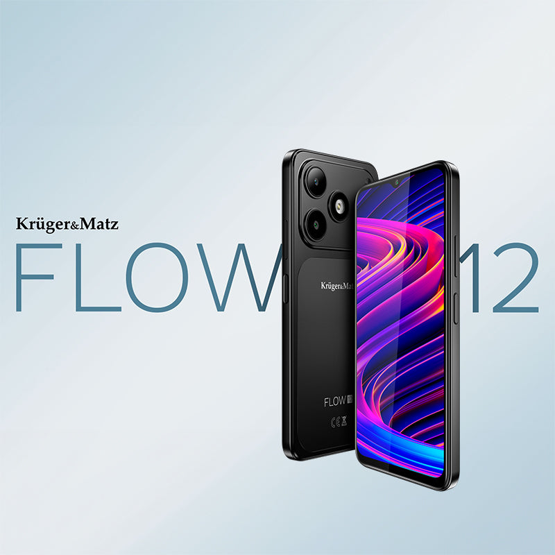 Smartphone Flow 12 cu ecran de 6,56 inch, 4 GB RAM și 64 GB memorie, negru Kruger Matz KM05007-B