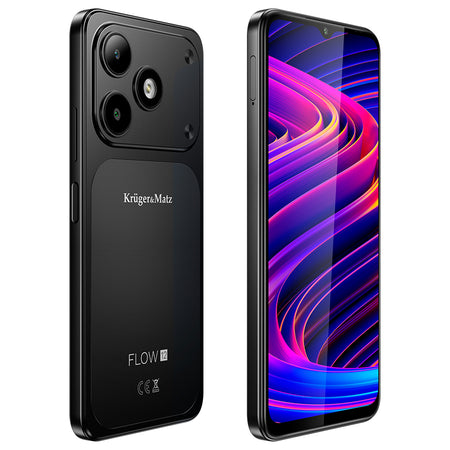 Smartphone Flow 12 cu ecran de 6,56 inch, 4 GB RAM și 64 GB memorie, negru Kruger Matz KM05007-B