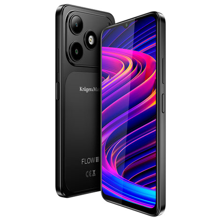 Smartphone Flow 12 cu ecran de 6,56 inch, 4 GB RAM și 64 GB memorie, negru Kruger Matz KM05007-B