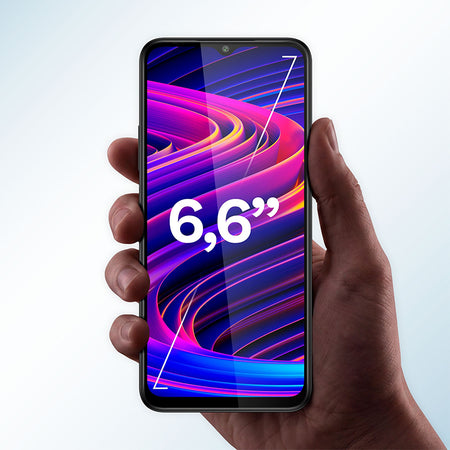 Smartphone Flow 12 cu ecran de 6,56 inch, 4 GB RAM și 64 GB memorie, negru Kruger Matz KM05007-B