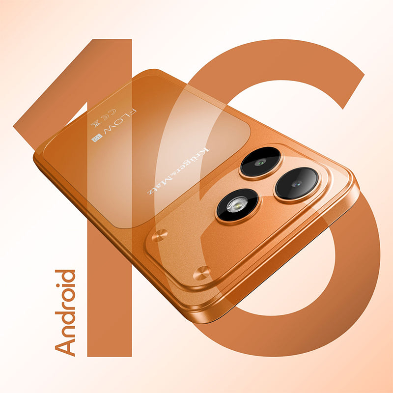 Smartphone Flow 12 cu ecran IPS de 6,56 inci, 4 GB/64 GB și baterie 5000 mAh, portocaliu Kruger Matz KM05007-OR