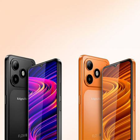 Smartphone Flow 12 cu ecran IPS de 6,56 inci, 4 GB/64 GB și baterie 5000 mAh, portocaliu Kruger Matz KM05007-OR