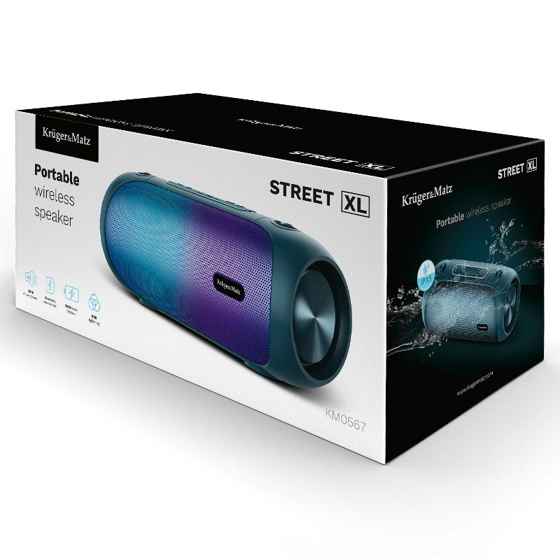 Boxă Bluetooth portabilă STREET XL de 30 W cu iluminare RGB Kruger Matz KM0567