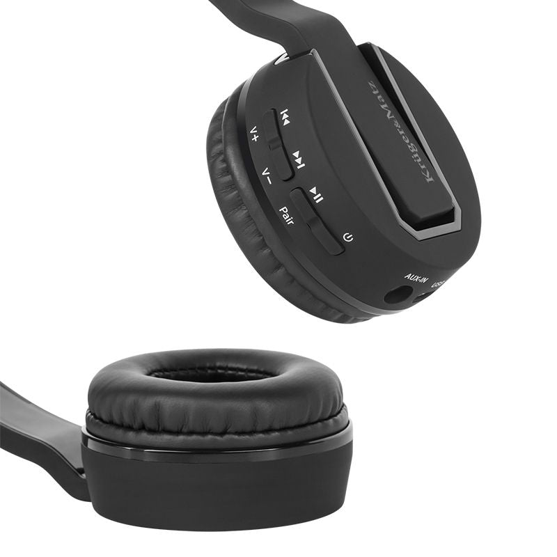 Căști audio Bluetooth negre cu microfon și difuzor de 40 mm Kruger Matz KM0616