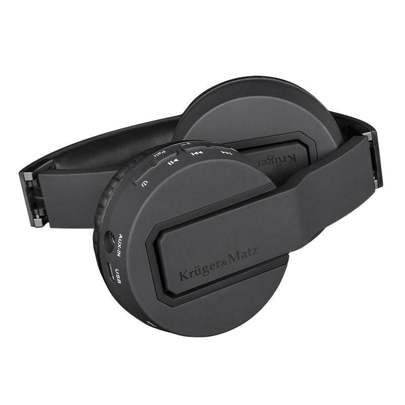 Căști audio Bluetooth negre cu microfon și difuzor de 40 mm Kruger Matz KM0616