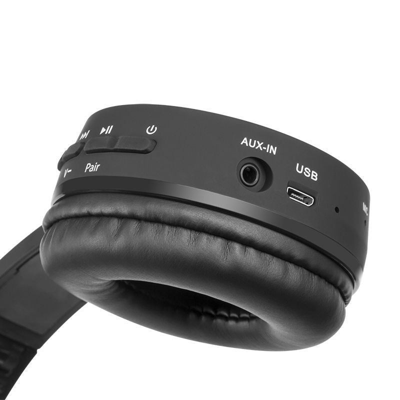Căști audio Bluetooth negre cu microfon și difuzor de 40 mm Kruger Matz KM0616