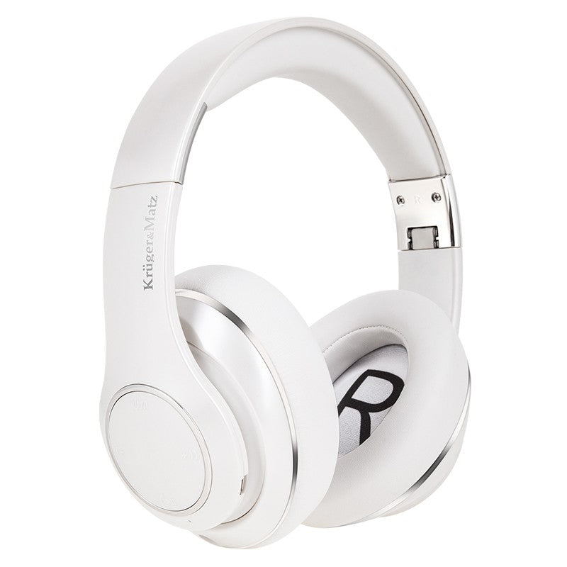 Căști audio Bluetooth 5.0 Street 3 pliabile albe Kruger Matz KM0653
