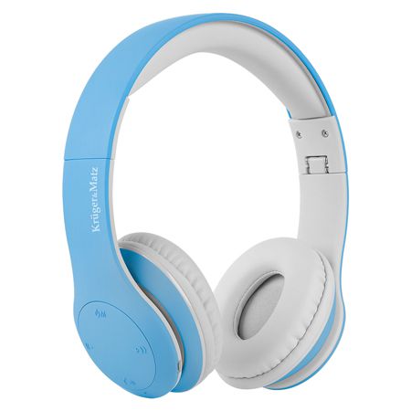 Căști audio Bluetooth STREET KIDS pentru copii albastre cu microfon Kruger Matz KM0656