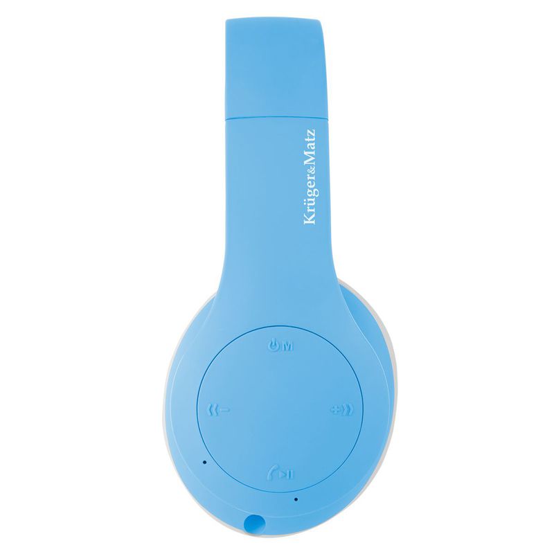 Căști audio Bluetooth STREET KIDS pentru copii albastre cu microfon Kruger Matz KM0656