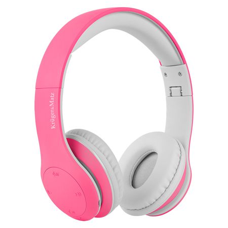 Căști audio Bluetooth pentru copii Street Kids roz Kruger Matz KM0657