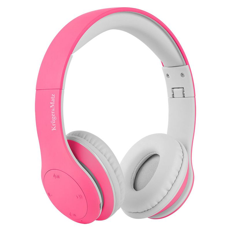 Căști audio Bluetooth pentru copii Street Kids roz Kruger Matz KM0657