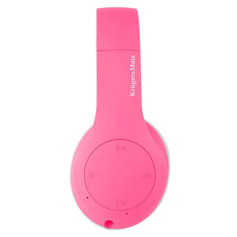Căști audio Bluetooth pentru copii Street Kids roz Kruger Matz KM0657