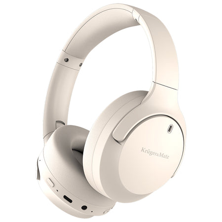 Căști wireless cu ANC STREET 4 și Bluetooth 5.4 bej Kruger Matz KM0676-BG