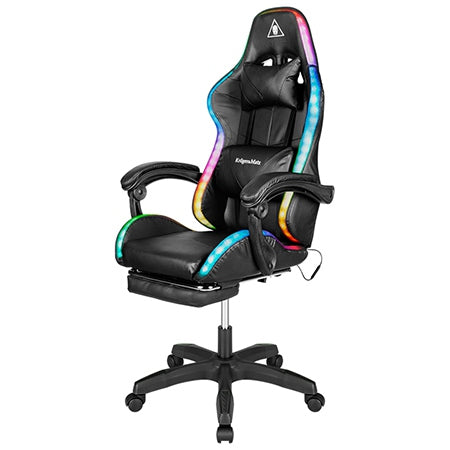 Scaun gaming GX-150 negru cu iluminare LED din piele ecologică Kruger Matz KM0790-BLED