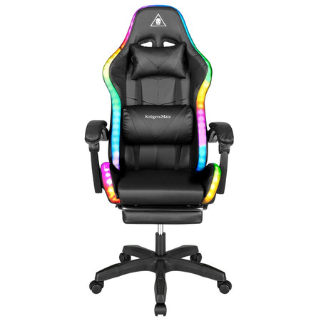 Scaun gaming GX-150 negru cu iluminare LED din piele ecologică Kruger Matz KM0790-BLED
