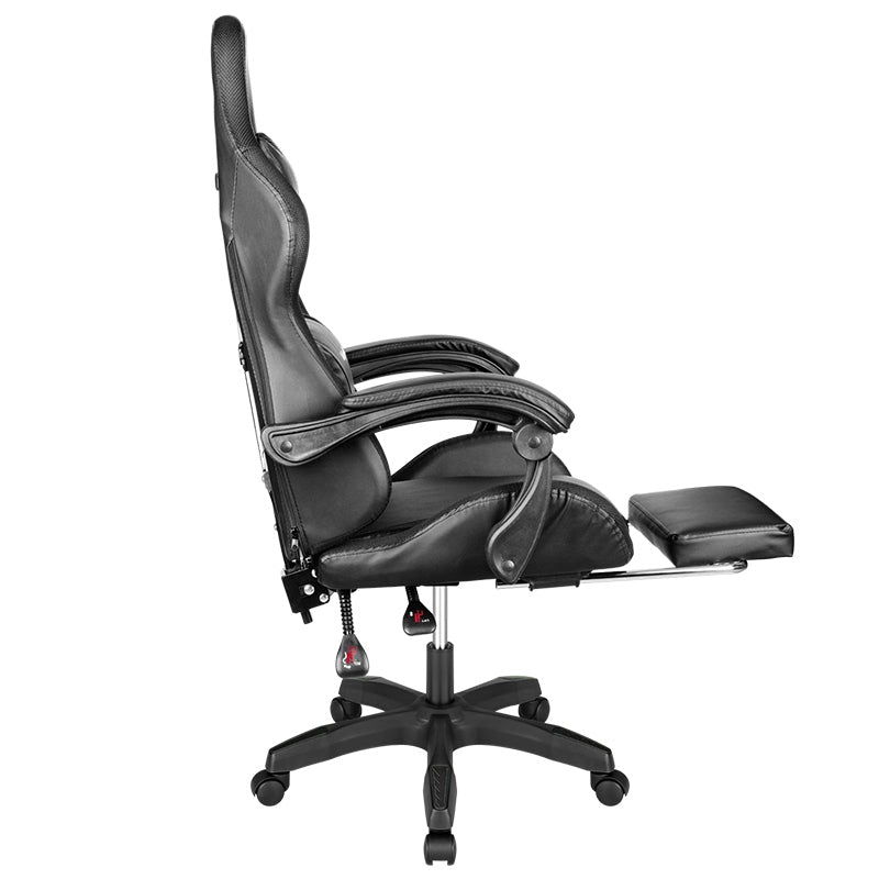 Scaun gaming GX-150 negru cu iluminare LED din piele ecologică Kruger Matz KM0790-BLED