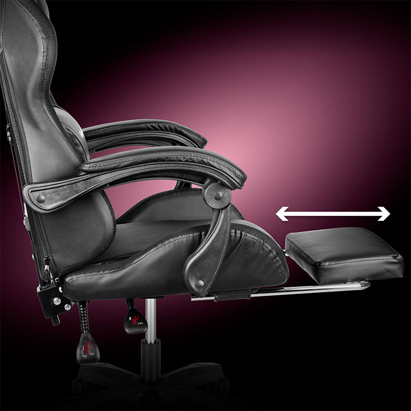Scaun gaming GX-150 negru cu iluminare LED și masaj Kruger Matz KM0790-BLED+