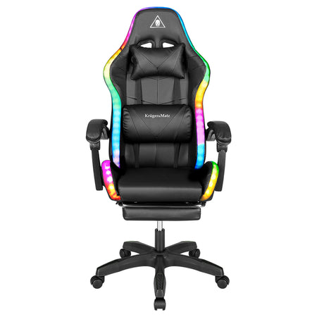 Scaun gaming GX-150 negru cu iluminare LED și masaj Kruger Matz KM0790-BLED+