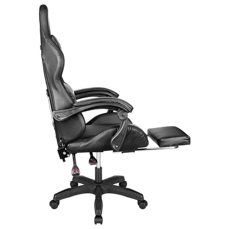 Scaun gaming GX-150 negru cu iluminare LED și masaj Kruger Matz KM0790-BLED+