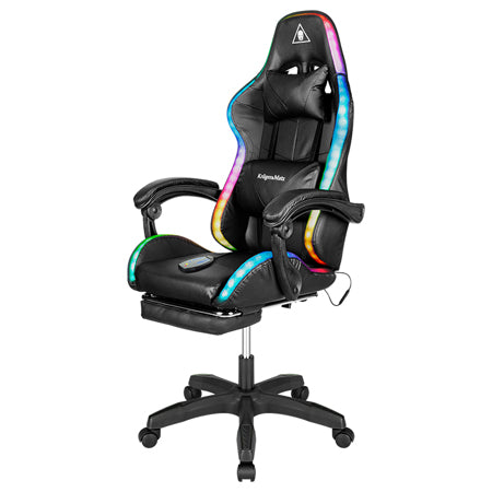 Scaun gaming GX-150 negru cu iluminare LED și masaj Kruger Matz KM0790-BLED+