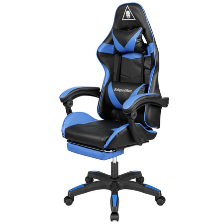 Scaun gaming GX-150 negru-albastru din piele ecologică cu spătar reglabil la 145° Kruger Matz KM0790-BL