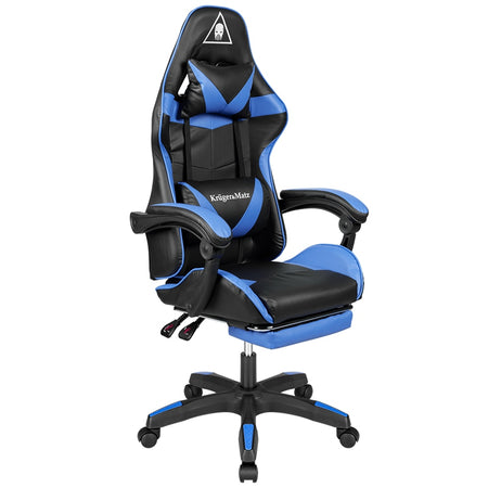 Scaun gaming GX-150 negru-albastru din piele ecologică cu spătar reglabil la 145° Kruger Matz KM0790-BL