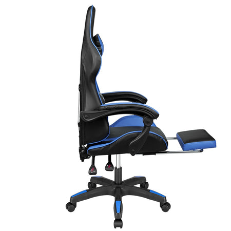 Scaun gaming GX-150 negru-albastru din piele ecologică cu spătar reglabil la 145° Kruger Matz KM0790-BL