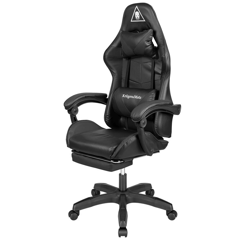 Scaun gaming GX-150 negru din piele ecologică cu spătar reglabil la 145° Kruger Matz KM0790-B