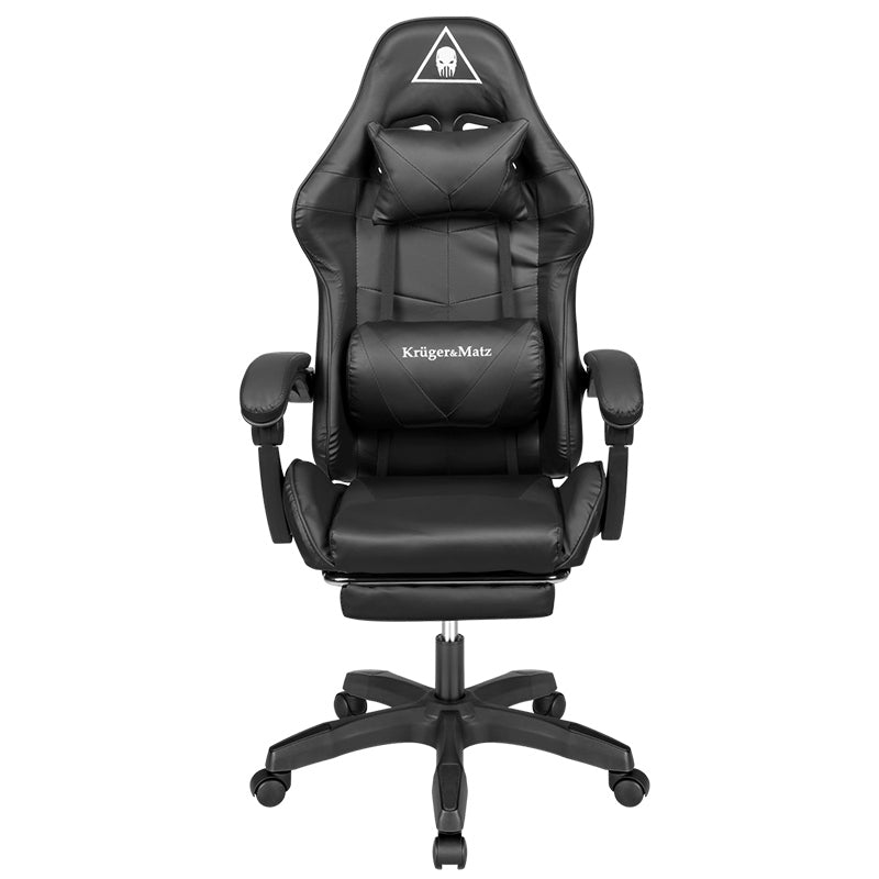Scaun gaming GX-150 negru din piele ecologică cu spătar reglabil la 145° Kruger Matz KM0790-B