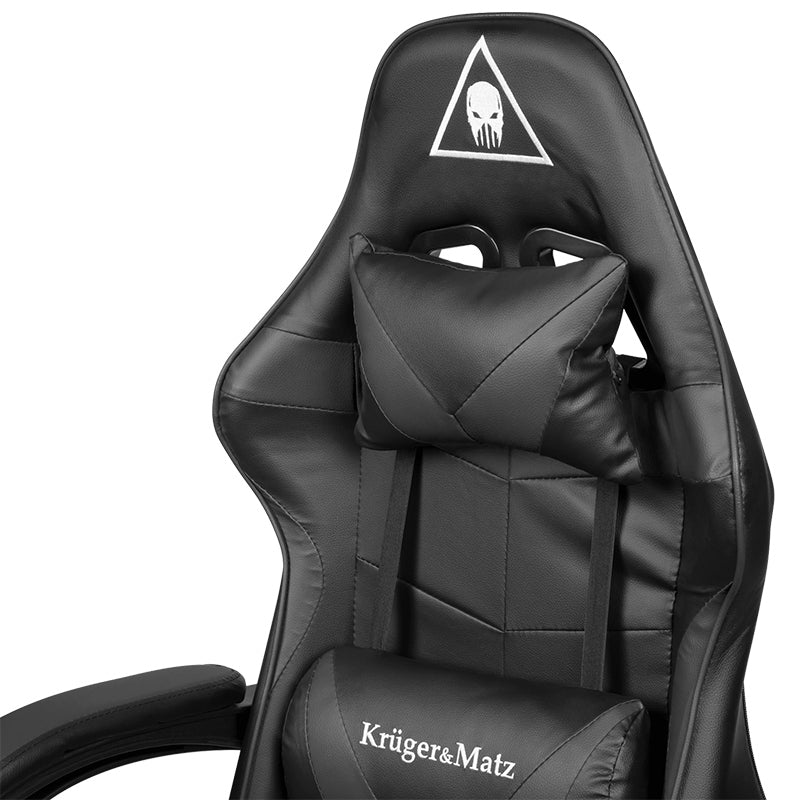 Scaun gaming GX-150 negru din piele ecologică cu spătar reglabil la 145° Kruger Matz KM0790-B