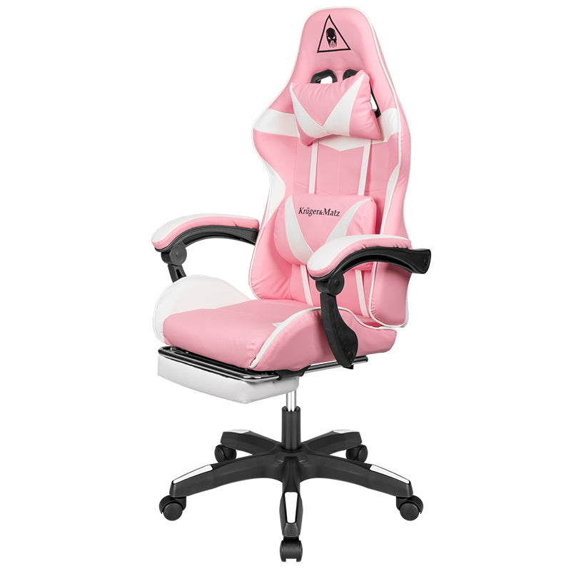 Scaun gaming GX-150 roz cu spătar reglabil și piele ecologică Kruger Matz KM0790-P