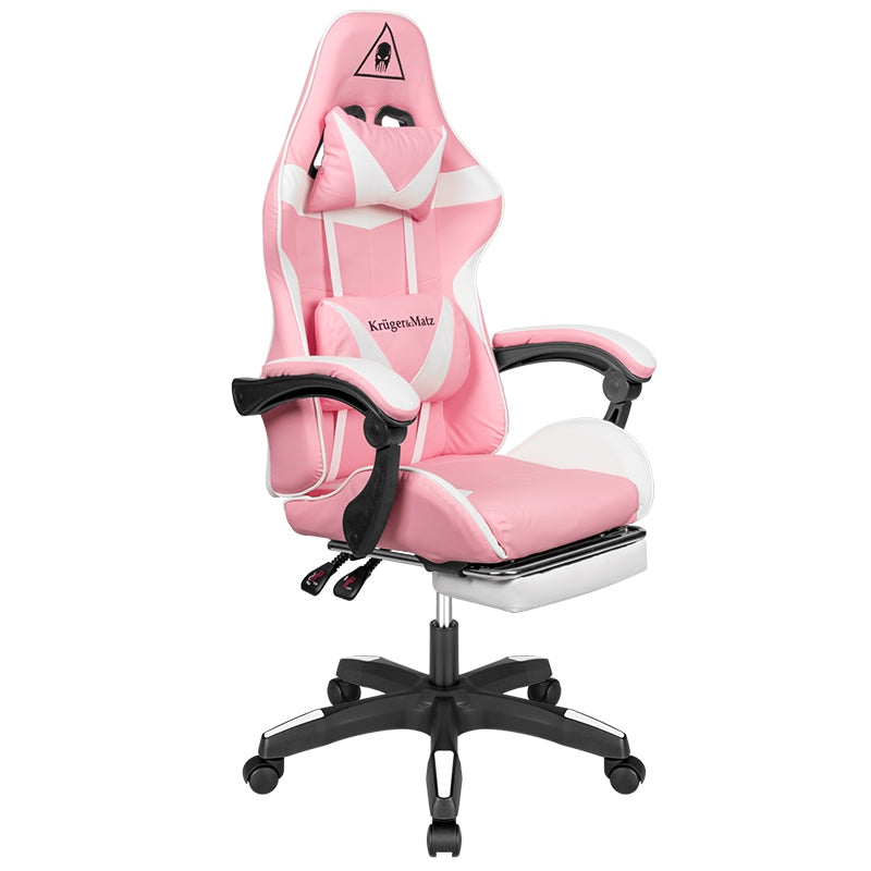 Scaun gaming GX-150 roz cu spătar reglabil și piele ecologică Kruger Matz KM0790-P